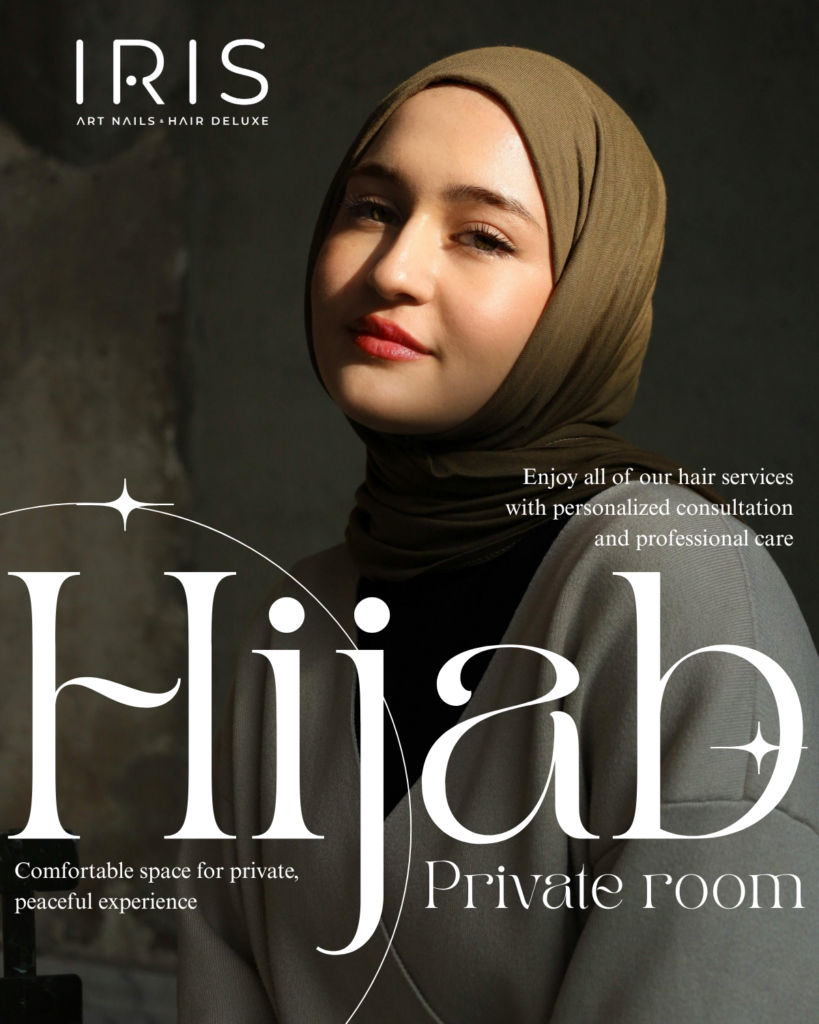 Private room hair salon at Cele'B Spa designed for Muslim women and hijab-friendly hair services